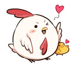 A chicken and chick sticker #4354005