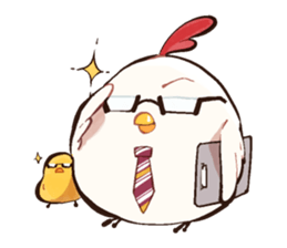 A chicken and chick sticker #4354007