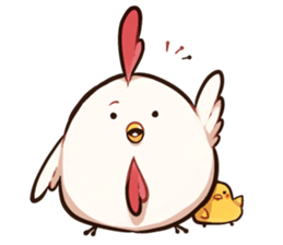 A chicken and chick sticker #4354009