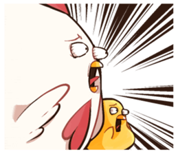A chicken and chick sticker #4354010