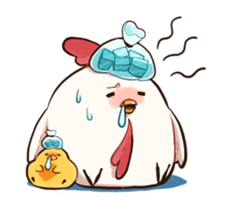 A chicken and chick sticker #4354013