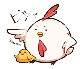 A chicken and chick sticker #4354036