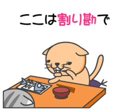 Hachi-Tora, carefree cat. sticker #4355607