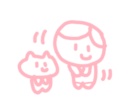 honwakako chan and cat sticker #4359720