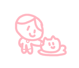 honwakako chan and cat sticker #4359727