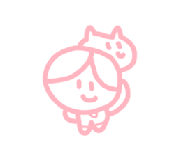 honwakako chan and cat sticker #4359743