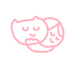 honwakako chan and cat sticker #4359746