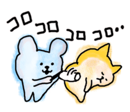 Bear and cat and rabbit sticker #4364688