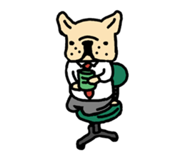 french bulldog  businessman sticker #4365214