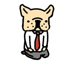 french bulldog  businessman sticker #4365231