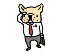 french bulldog  businessman sticker #4365234