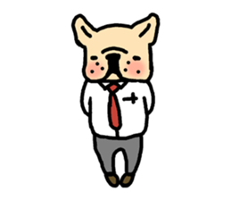 french bulldog  businessman sticker #4365235