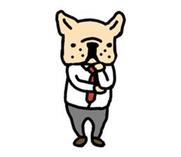 french bulldog  businessman sticker #4365241