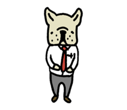 french bulldog  businessman sticker #4365243