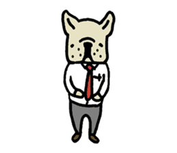french bulldog  businessman sticker #4365243