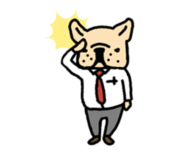 french bulldog  businessman sticker #4365245