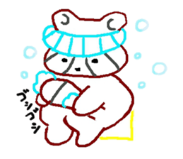 Warm stamp of laccoon dog sticker #4365471