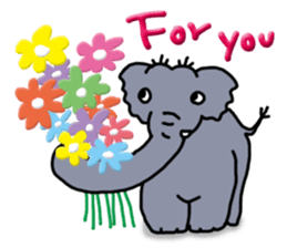 Kawaii elephant sticker #4366652