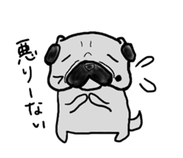 pug sticker  ver.fukushima sticker #4371345