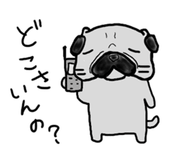 pug sticker  ver.fukushima sticker #4371347