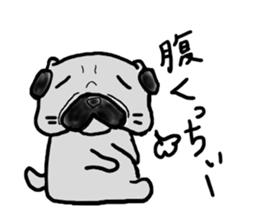pug sticker  ver.fukushima sticker #4371355