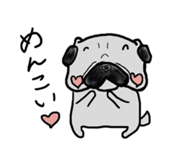 pug sticker  ver.fukushima sticker #4371372