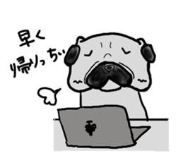 pug sticker  ver.fukushima sticker #4371379