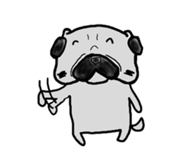 pug sticker  ver.fukushima sticker #4371383