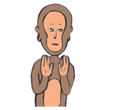 Shy monkey sticker #4372149