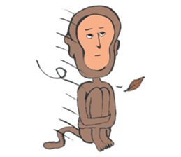 Shy monkey sticker #4372160