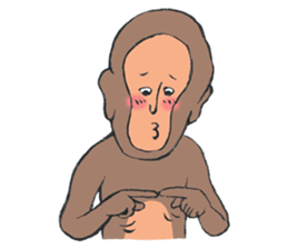 Shy monkey sticker #4372171