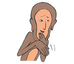 Shy monkey sticker #4372175