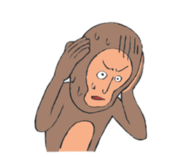 Shy monkey sticker #4372176