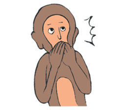Shy monkey sticker #4372177