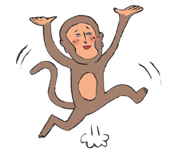 Shy monkey sticker #4372179
