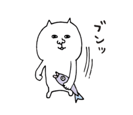 One Word white cat sticker #4374399
