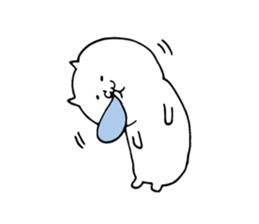 One Word white cat sticker #4374403