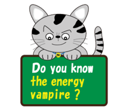 energy vampire  cat sticker #4380048