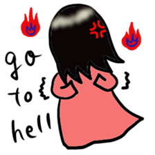 Japanese ghost Yukochan with angel ring. sticker #4380385