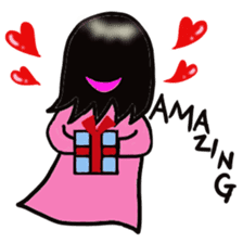 Japanese ghost Yukochan with angel ring. sticker #4380389