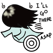 Japanese ghost Yukochan with angel ring. sticker #4380396