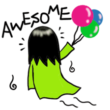 Japanese ghost Yukochan with angel ring. sticker #4380400