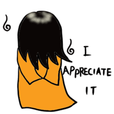 Japanese ghost Yukochan with angel ring. sticker #4380405