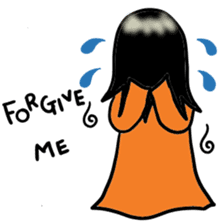 Japanese ghost Yukochan with angel ring. sticker #4380415