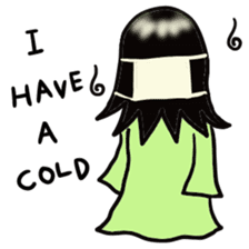 Japanese ghost Yukochan with angel ring. sticker #4380416