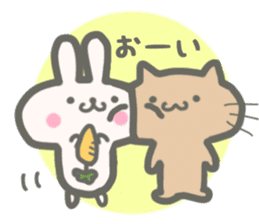 cute rabbit and cat sticker #4381535