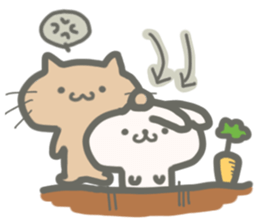 cute rabbit and cat sticker #4381540