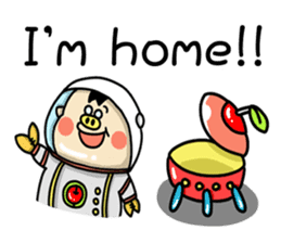 Piglet Putaro's greetings stamp English sticker #4381864