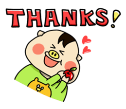 Piglet Putaro's greetings stamp English sticker #4381866