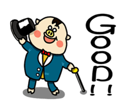 Piglet Putaro's greetings stamp English sticker #4381869